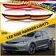 4PCS 200 Front LED Rear Bumper Side Marker Lights Smoked For 2015-2017 Chrysler