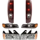 Headlight Tail Light Kit For 2005-2008 Chevy Colorado Left and Right With Bulb