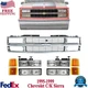 Front Grille Chrome + Head & Signal Light & Reflector For 95-99 Chevy C/K Series