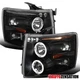 Fit 2007-2014 Chevy Silverado 1500 2500HD LED Halo Black Projector Headlights Fit 2007-2014 Chevy Silverado 1500 2500HD LED Halo Black Projector Headlights