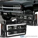 Fits 1994-1998 Chevy C10 C/K Tahoe Suburban Smoke Headlights+Corner+Bumper LED