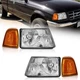 WEELMOTO Pair Headlights For 2001-2011 Ford Ranger Chrome Lamps Amber Corner 