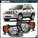 ECCPP Halogen Headlights Assembly For Ford Escape 2008-2012 Pair Kit Black Amber