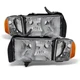 Fit Dodge 99-01 Ram 1500 Sport Model Chrome Housing Replacement Headlights Set