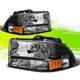 BLACK HEADLAMP HEAD LIGHT AMBER TURN SIGNAL MARK FOR 97-04 DODGE DAKOTA/DURANGO