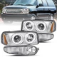 For 2000-2006 GMC Yukon Denali Chrome Projector Bumper Lamps Headlights Assembly