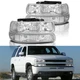 Clear Chrome Headlights Fit For 99-02 Chevy Silverado 2000-2006 Tahoe Suburban