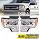 Projector Headlight Assembly Fit Ford F150 F-150 2009-2014 Chrome DRL LED Tube