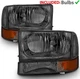 Smoke Headlights for 1999-2004 Ford Excursion Super Duty F250 F350 F450 F550