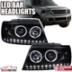 Smoke Fits 2002-2005 Ford Explorer LED Bar Halo Projector Headlights Left+Right