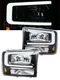 1999-2004 Ford F250 F350 SuperDuty Pickup Excursion Black LED C Bar Headlights