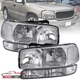 Headlights+Bumper Signal Lamps Fits 1999-2006 GMC Sierra 00-06 Yukon XL L+R