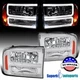 Fit 1999-2004 Ford F250 F350 F450 Superduty 00-04 Excursion Headlight w/ LED Bar