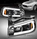 For 06-10 Dodge Charger LED Tube Projector Headlights Lamp Black Left+Right Pair