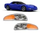 Bumper Signal Parking Turn Light For 1997-04 Chevy Corvette Chrome&Clear 2PCS