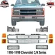 Front Grille Chrome + Reflector + Head + Signal Lamp For 1995-1999 Chevrolet C/K