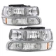 Headlights+Bumper Lamps For 1999-2002 Chevy Silverado 2000-2006 Suburban Tahoe