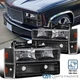 Fits 88-93 C10 C/K Suburban Yukon Blazer Headlights+Bumper Corner Lamp Black