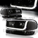 For 2000-2006 GMC Yukon XL 1500 2500 DRL LED Black Smoke Headlights+Bumper 4PCS