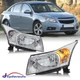 Pair Chrome Headlights  Front lamps For 2011-2015 Chevy Cruze Sedan