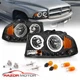 1998-03/04 Black LED Halo Headlights + Corner Parking For Dodge Durango/Dakota