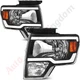 Headlights Assembly For 09-14 Ford F150 LED Black Right+Left H13 Replacement