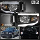 Black Fits 2002-2005 Dodge Ram 1500 2500 3500 LED Tube Headlights Left+Right