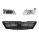 Grille Assembly + Headlight Set Halogen For 1995-1997 Nissan Sentra 200SX