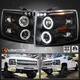Black Fits 2007-2014 Chevy Silverado 1500 2500 LED Halo Projector Headlights Black Fits 2007-2014 Chevy Silverado 1500 2500 LED Halo Projector Headlights