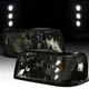 Fit 1993-1997 Ford Ranger Smoke 2in1 Style LED Strip Headlights Corner Lamps