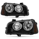Pair Headlights For 2006-2010 Dodge Charger Black  Amber Reflector Headlamps L+R