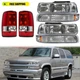 6PCS Headlights W/Bumper Lamps+Tail Lights For 2000-2006 Chevy Suburban Tahoe