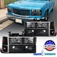 Fits 1994-1998 GMC C10 Head Lights+Corner Lamps+Front Bumper Lights Black