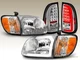 CHROME HEADLIGHTS + CORNER TOYOTA 2000-2004 TUNDRA   Tundra Regular & Access Cab