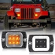 Fits Jeep 1987-1995 Wrangler YJ Clear Switchback LED DRL Turn Signal Lights 2PCS