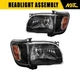 Headlight Assembly Left Right For 01-04 Toyota Tacoma Black Amber Reflector