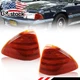2X Amber Lens Front Outer Corner Parking Signal Light For 1987-1993 Ford Mustang