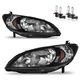 Pair Headlights For 2004-2005 Honda Civic 2/4 Door Black Headlamps w/ Bulbs