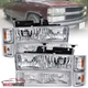 Headlights+Corner+Bumper Lamps Fits 1994-1998 Chevy C10 C/K Tahoe Suburban 94-98
