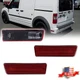 2PCS Red Lens Rear Bumper Side Marker Lights For 2010-2013 Ford Transit Connect
