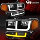 PAIR BLACK AMBER F-LED DRL BAR HEADLIGHT LAMPS FOR 2001-2007 GMC SIERRA YUKON