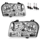 Pair Headlights Assembly For 2005-2010 Chrysler 300 Halogen Chrome Lamps w/Bulbs