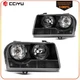 For 2005-2010 Chrysler 300 2.7L 3.5L Headlights Assembly Black Housing Pair