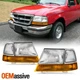 For 1998 1999 2000 Ford Ranger Chrome Headlights w/Corner Lamp Amber Signal Pair
