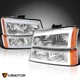 Fits 2003-2007 Chevy Silverado 1500 02-06 Avalanche LED Tube Headlights+Bumper