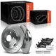 Rear Drilled Brake Rotors & Ceramic Brake Pads for Jeep Commander Grand Cherokee