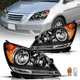 For 2005-2010 Honda Odyssey Black Amber Factory Headlights Assembly Pair 05-10