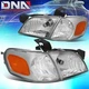 FOR CHEVY VENTURE 1997-2005 EURO CHROME HOUSING AMBER CORNER HEADLIGHTS LIGHTS