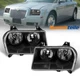 LH + RH Black Housing Headlights Front Lamps For 2005-2010 Chrysler 300 Halogen