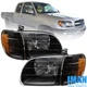 4PCS Black Housing Headlights Headlamps For Tundra Regula/Access Cab 2000-2004